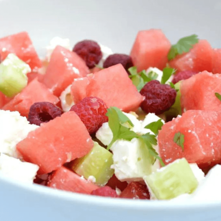 Salade d’été, vinaigrette au vinaigre à la pulpe de framboise ma cave alambic avrancges fougeres carre